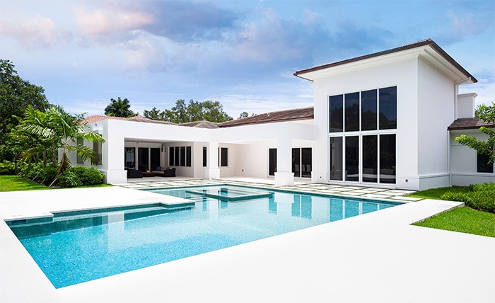 Modern home with swimming pool